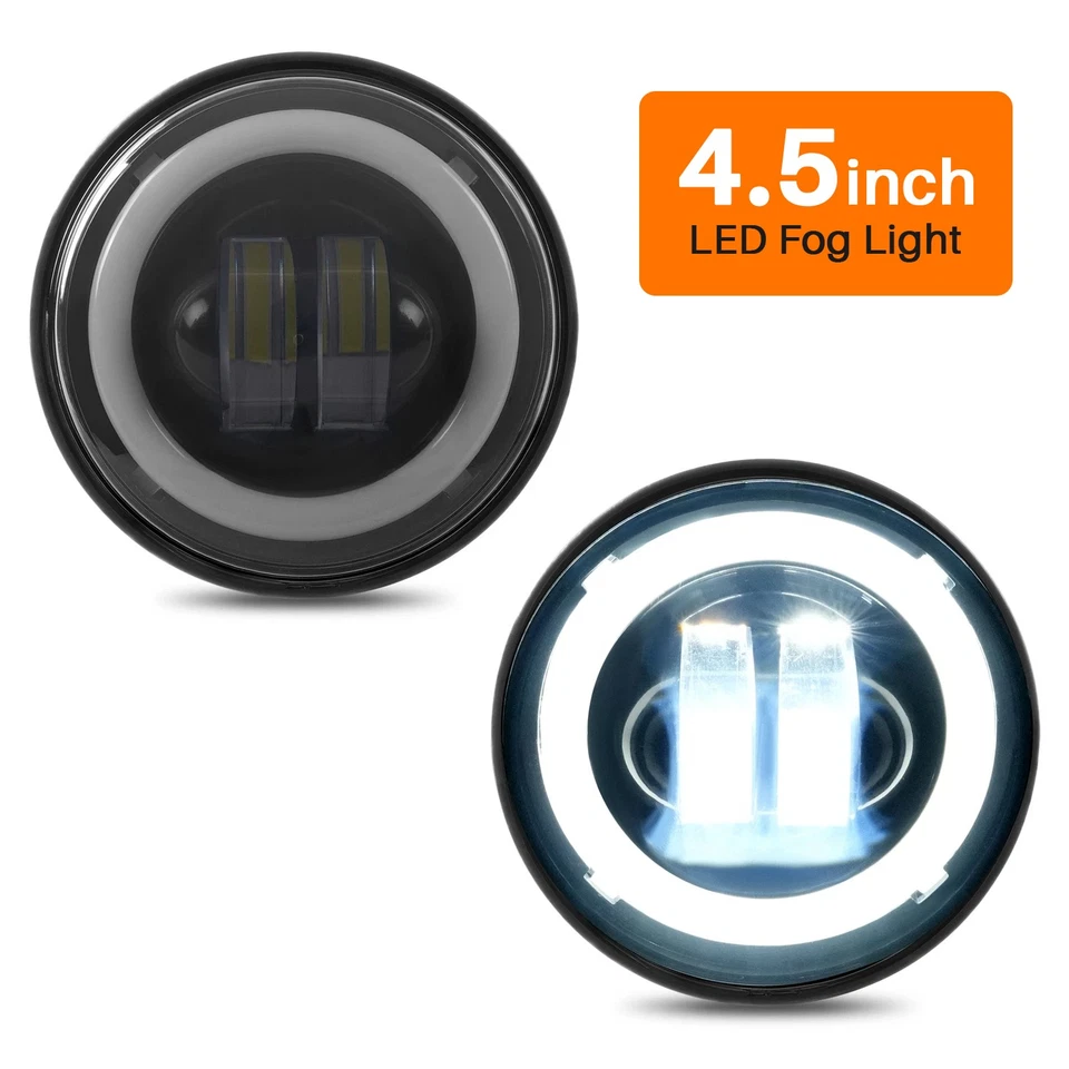 Luces antiniebla LED de 4,5" para Harley Road King 1994-up Street Glide Foto 1 de 4