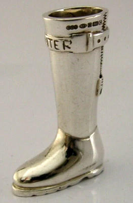 STERLING SILVER HUNTER BOOT PEN / TOOTH PICK / COCKTAIL STICK HOLDER 2002 56g - Immagine 1 di 4