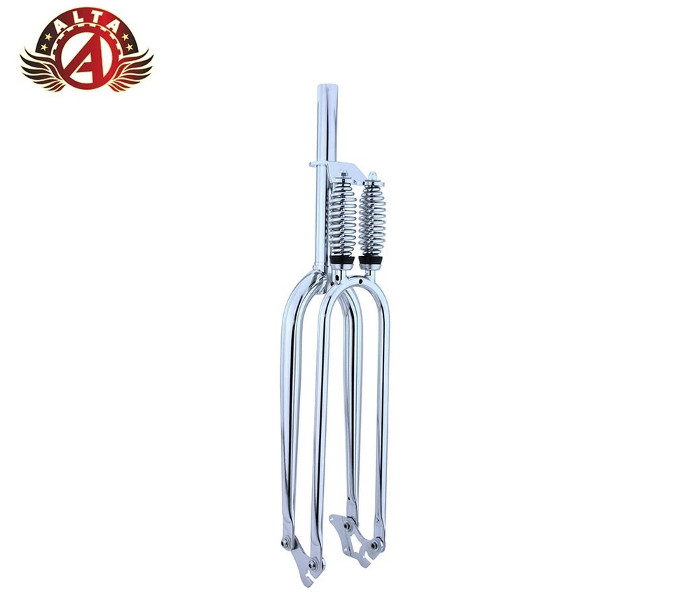 ALTA 26" Springer Steel Fork 1-1/8" Threadless Chrome–Cruiser/Chopper Disc Brake - Image 1 of 1