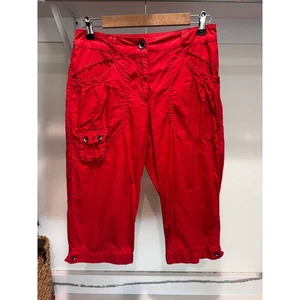 Barbara Lesser Women's Bermuda Short Capri Cropped Pants Red Size 2 - Picture 1 of 6