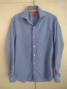 Isaia Napoli Shirt 15.5 39 Checkered Check Preppy Italy Cotton Business Luxury - Picture 1 of 9