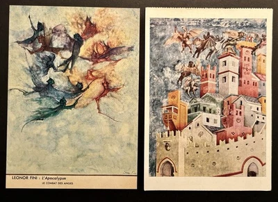 Antique Halloween Postcards Lot of Two Abstract Art Flight Of Witches 309 - Image 1 of 4