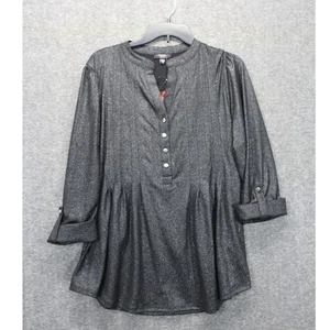 Cocomo Womens Tunic Top Size 1X Black Shimmer New - Picture 1 of 6