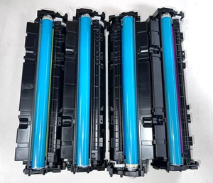 SET 4x HP ORIGINAL 410A Toner CF410A 90% CF411A 100% CF412A 100% CF413A 100% SCHÖN - Bild 1 von 5