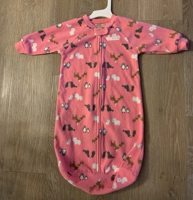 Carter's Girl's Size 0-9 Months Pink Sleepsack With Adorable Animal Print - Image 1 of 4