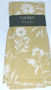 Lauren Ralph Lauren 2 Piece Kitchen Towel Set Floral Goldenrod & White NWT - Picture 1 of 7