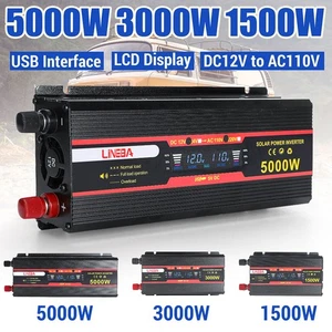 5000W Convertidor De DC 12V A 110V AC Con USB Para Auto Carro Inversor Corriente - Picture 1 of 167