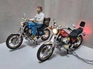 2 Tamiya 1/12 Yamaha Virago XV1000 with Touring Rider KIT Painted W/LIGHTS - Picture 1 of 9