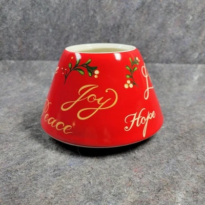 陶瓷罐蜡烛上装/阴影圣诞爱情快乐希望冬青 — 第 1/4 张图片