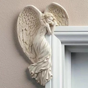 Handcrafted Resin Angel Wings Figurine Door Frame Ornament for Home Decor - Picture 1 of 15