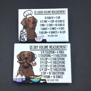 Chocolate Labrador Retriever Measuring Magnet Set Kitchen Cooking Baking Guide - Picture 1 of 12