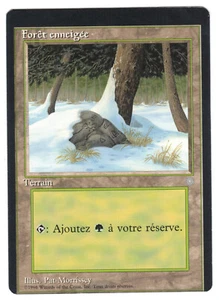 ►Magic-Style◄ MTG - Snow Covered Forest French Ice Age MISCUT MISPRINT - EX+/NM- - Foto 1 di 2