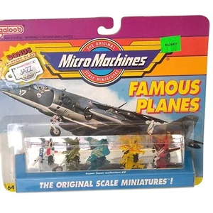1990 Galoob Micro Machines Famous Planes Set With Bonus "Jazz" License Plate - Picture 1 of 11