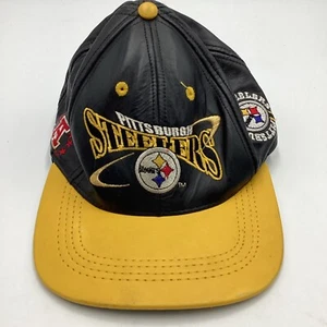 Cappello berretto VINTAGE Pittsburgh Steelers NFL Pro Elite vera pelle made in USA - Foto 1 di 7