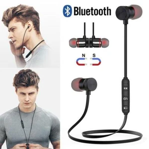 US-Magnetic Headphones In-Ear Bluetooth Stereo Earphones Wireless-Earbuds S2B5 - Picture 1 of 13