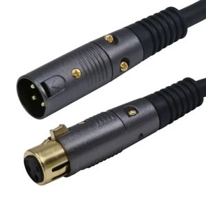 3-Pin XLR Male to Female Extension Microphone Mic Premium Cable Gold - Picture 1 of 12