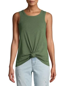 Time And Tru Women's Tie Front Tank Top Shirt XX-LARGE (20) Bayleaf Green - Picture 1 of 3