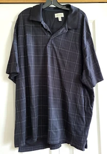 St. Johns Bay Men's Big & Tall 4XL Short Sleeve Polo Shirt Black Print - Picture 1 of 3