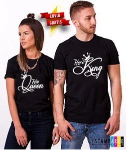 KING AND QUEEN COUPLE T-SHIRT PERSONALIZED WOMEN'S  MEN'S CLOTHING ON REQUES 123 - Picture 1 of 16