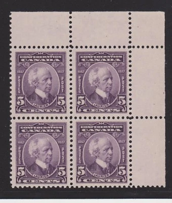 1927 Canada SC# 144 UR Sir Wilfred Laurier - Blank Plate Block M-NH Lot# 001 - Image 1 of 2