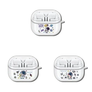 TPU Earbud Case Clear With Playfuls Cartoon Illustrations for Buds - Zdjęcie 1 z 12