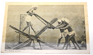 India Men Sawing Timber Real Photo Postcard PA1-1 - Picture 1 of 3