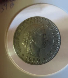1959B Switzerland 20 Rappen Coin - Picture 1 of 2