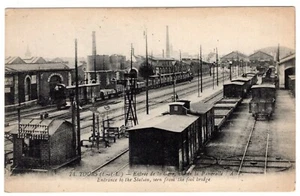 ESTACIÓN DE TREN FRANCESA Vintage Circa 1910 vagones de ferrocarril DEPÓSITO interruptor de vía FRANCIA - Imagen 1 de 2