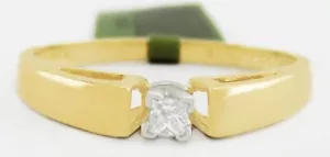 GENUINE DIAMOND SOLITAIRE RING 10K GOLD- Free Certificate Appraisal- Made in USA - Picture 1 of 6