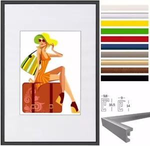 Bilderrahmen Kunststoff New Lifestyle mit Passepartout Kunststoff Rahmen - Bild 1 von 8