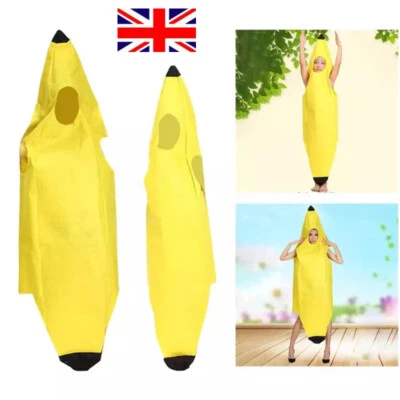 Banana Costume Fancy Dress Outfit Unisex Men Women Funny Stag Novelty Fruit