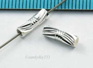 10x STERLINGSILBER LASERGESCHNITTEN ROHR SPACER PERLE 10mm 3mm #805 - Bild 1 von 2