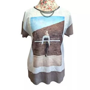 Zara grafische Bluse "Imperfection Is Perfection" - Bild 1 von 4