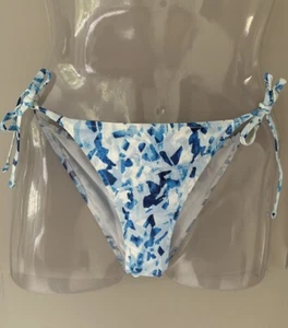Womens Gideon Oberson Blue Bikini Bottoms - Ties At Sides Size 12 New With Tag - Picture 1 of 9