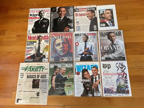 BARACK OBAMA Magazine Lot of 12 Issues 2008-2016: GQ, Jet, Vanity Fair ...