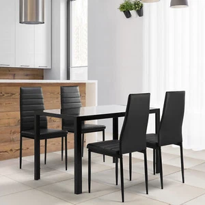 5 Pieces Kitchen Dining Table Set, Dining Table and 4 Chairs Breakfast Furniture - Picture 1 of 32