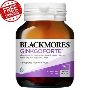 Blackmores Ginkgoforte Brain Health 80 Tablets Support Memory Recall Vitamins - Picture 1 of 6