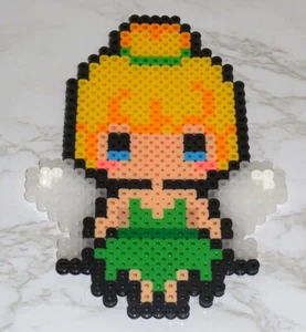 :: Perler Pixel Bead Art - TINKER BELL Tinkerbell fata Disney magnete fatto a mano - Foto 1 di 1