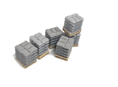WPD N Gauge 6 Pallets of Sacks Grey Model Railway Scenery