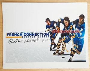 NHL Buffalo Sabres French Connection Robert Martin Perreault 8 1/2 X 11 Photo - Picture 1 of 2