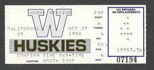 1990* WASHINGTON HUSKIES TICKET STUB  - Picture 1 of 1
