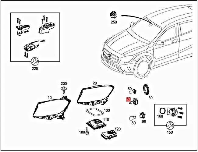 Original MERCEDES BBDC 906 C117 X117 Lámpara de descarga de gas 000000005042 Foto 1 de 1