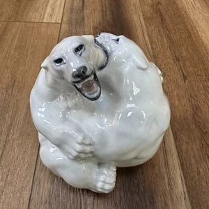 Royal Copenhagen Fighting Polar Bears Denmark Stamped 6" Tall Porcelain 2317 - Picture 1 of 11