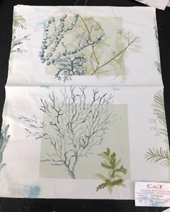 COWTAN & TOUT Seychelles in Aqua, Blue 18 x 23" Cotton Nautical Fabric Sample - Picture 1 of 4