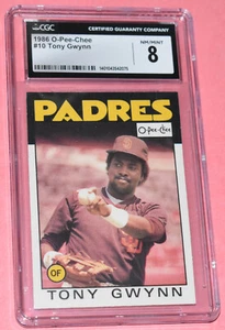 1986 O-Pee-Chee #10 Tony Gwynn - Padres - HOF - Scarce MLB Card - CGC 8 NM/Mint - Picture 1 of 2