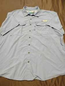 Magellan shirt Men's 2XL Blue Fish Gear Relaxed Fit Short Sleeve Button-down - Picture 1 of 8