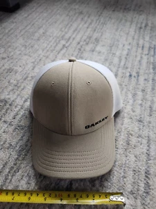 Oakley Mens Silicon Bark Trucker Print 4.0 Hat Cap White/Brown L/XL Flex Fit - Picture 1 of 5