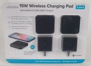Ubiolabs 15W Wireless Charging Pad 2-Pack With Additional 20W USB-C Output - Photo 1 sur 2