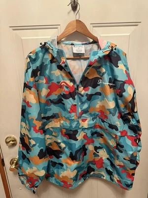 Champion Pullover Cortavientos Diseño Camuflaje - Para Hombre 2XL Surfista Playa Aire Libre Usado en Excelente Condición Foto 1 de 4