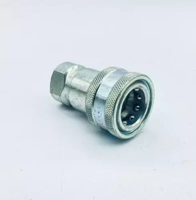 Parker H4-62 Hydraulic 1/2" Quick Connect Hose Coupling, Steel Body, Sleeve Lock - Image 1 of 2